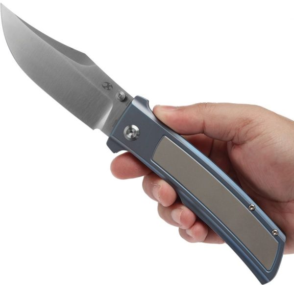 Kansept Bison Framelock Gray/Blue Titanium CPM-S35VN