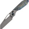 Kansept QTRO Crossbar Lock Damascus Lightning Titanium