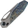 Kansept QTRO Crossbar Lock Damascus Lightning Titanium