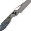 Kansept QTRO Crossbar Lock Damascus Lightning Titanium