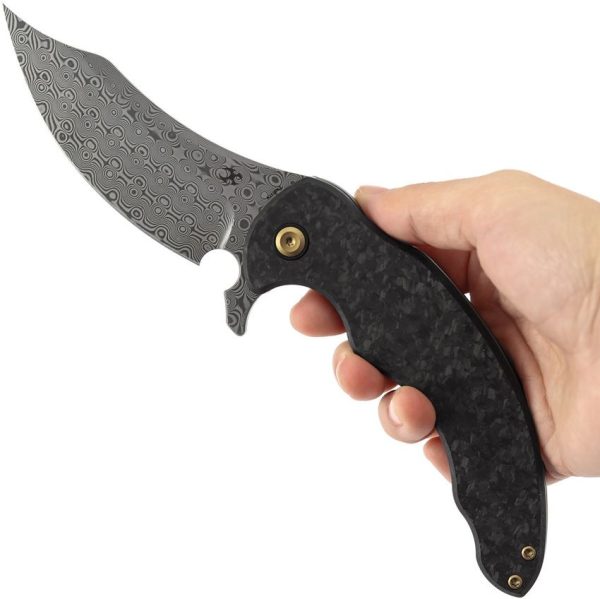 Kansept Gilgamesh Framelock Damascus Shredded CF