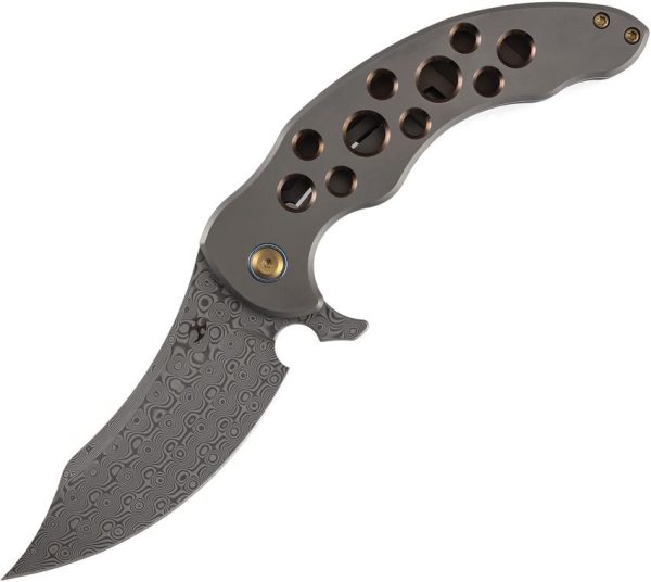 Kansept Gilgamesh Framelock Damascus Bronze Titanium