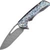 Kansept Mini Kryo Framelock Damascus Lightning Strike