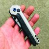 Kansept EDC Tac Button Lock Damascus Gray Titanium