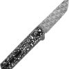 Kansept Foosa Slip Joint Damascus Black White Handle
