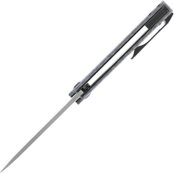 Kansept Foosa Slip Joint Damascus Blue White Handle