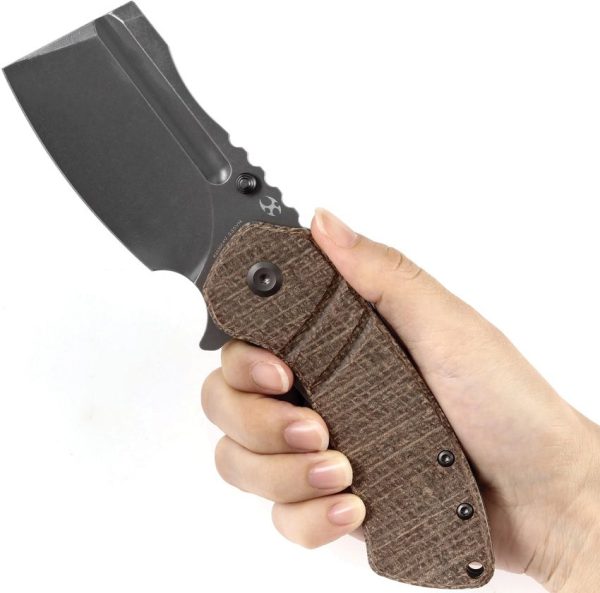 Kansept M+ Korvid Linerlock Brown Micarta