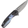 Kansept Cassowary Framelock Lightning - Damascus Titanium