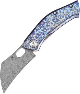 Kansept Osprey Framelock Lightning - Damascus Wharncliffe