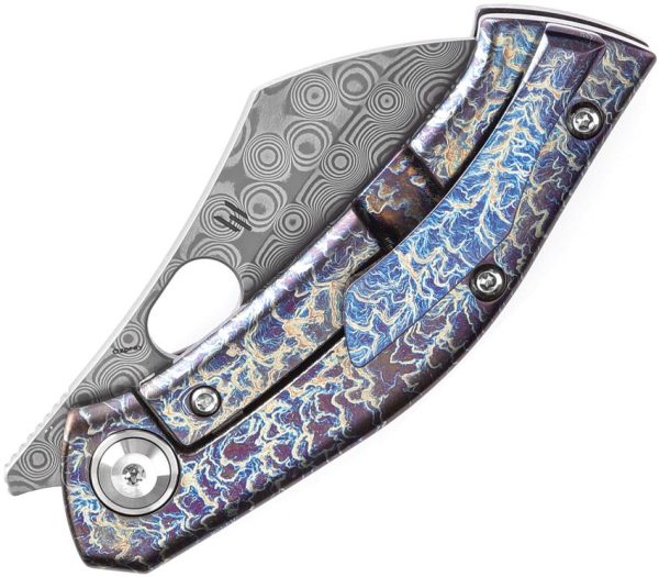 Kansept Osprey Framelock Lightning - Damascus Wharncliffe