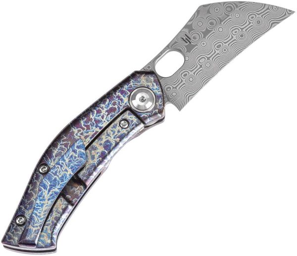 Kansept Osprey Framelock Lightning - Damascus Wharncliffe