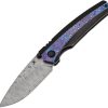 Kansept Raven Framelock Damascus Titanium Timascus