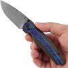 Kansept Raven Framelock Damascus Titanium Timascus