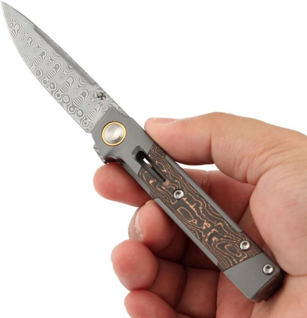 Kansept Kitpu Framelock Copper CF - Damascus Titanium