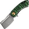 Kansept Mini Korvid Linerlock Green - Damascus G10