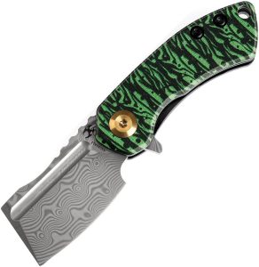 Kansept Mini Korvid Linerlock Green - Damascus G10