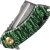 Kansept Mini Korvid Linerlock Green - Damascus G10