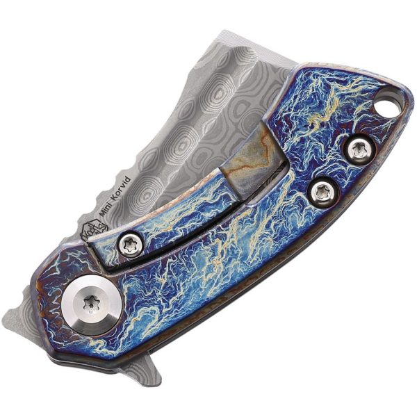 Kansept Mini Korvid Linerlock Damascus Ti