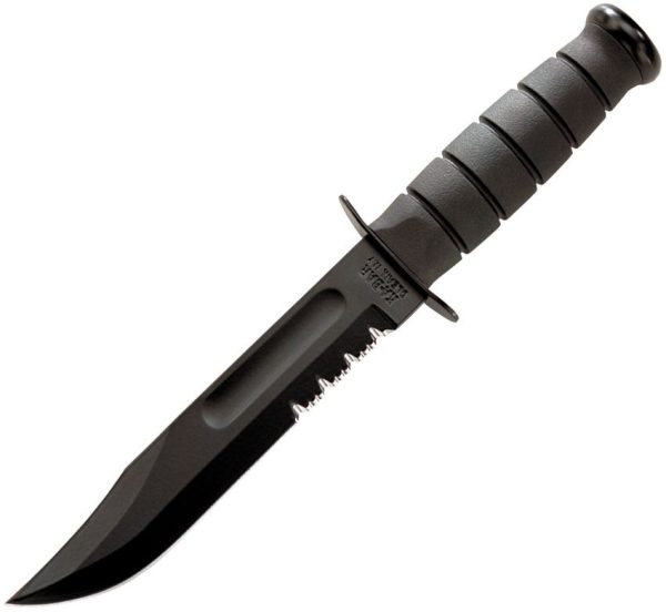 KA1214.jpg Ka-Bar USA Fighting Knife 7" Serrated 1095 Steel Fixed Blade