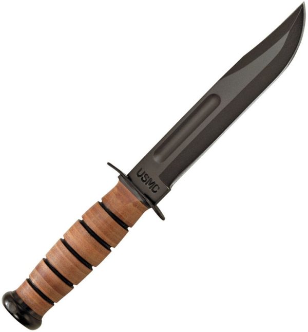 Ka-Bar USMC Fighter Plain Fixed Blade 7" 1095 Steel Knife