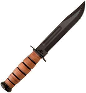KA1225.jpg Ka-Bar US Navy Fighter Fixed Blade 1095 Steel Leather Handle