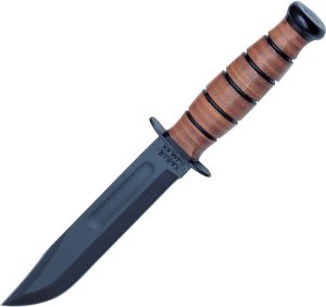 KA1251.jpg Ka-Bar Short Fixed Blade 1095 Carbon Steel Black Leather Sheath