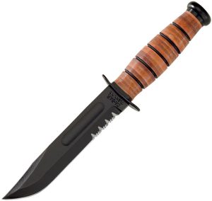 KA1252.jpg Ka-Bar Short USMC Serrated Fixed Blade 1095 Steel Knife