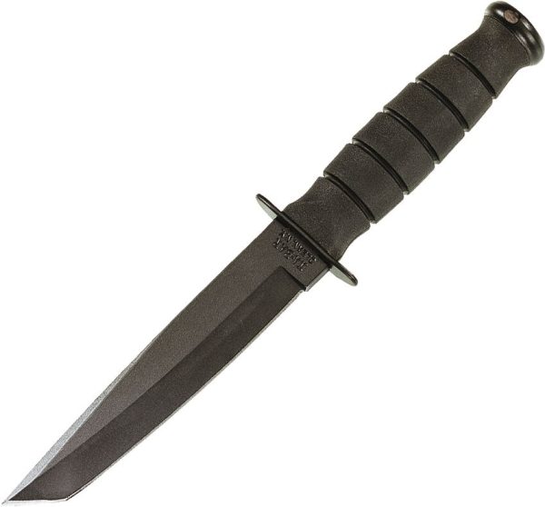 Ka-Bar Short Tanto Fixed Blade Knife 1095 Carbon Steel Black Leather