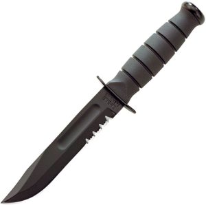 KA1257.jpg Ka-Bar Short Serrated Fixed Blade Knife 1095 Steel USA Made
