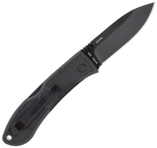KA-Bar Dozier Lockback Folding Knife S35VN Black 3in Blade