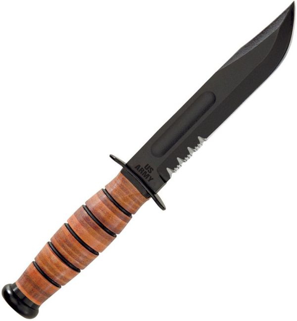 KA5019.jpg Ka-Bar US Army Fighting Fixed Blade 7" Serrated Carbon Steel