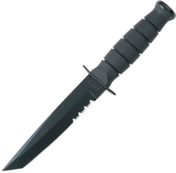 Ka-Bar Short Fixed Blade Knife 1095 Carbon Steel Tanto Black