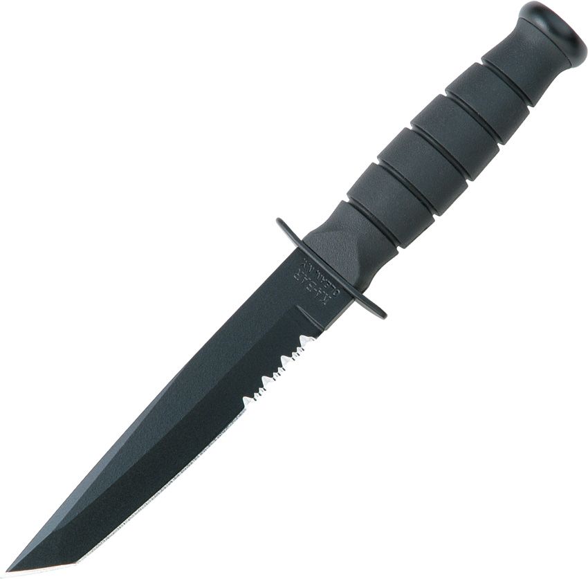 Ka-Bar Short Fixed Blade Knife 5.25" Tanto Blade Black