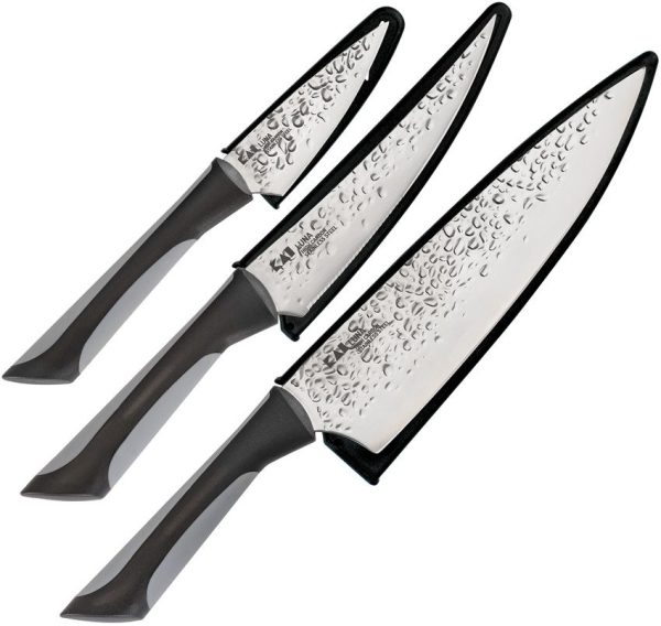 KAI0370.jpg Kai Luna 3-Piece Kitchen Knife Set Hammered Stainless Steel
