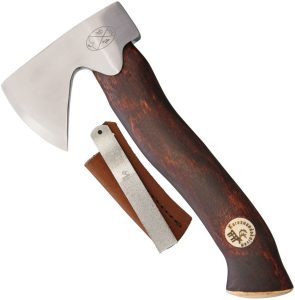 KAR3639.jpg Karesuando Unna Hunters Axe 12C27 Stainless Brown Birch Fixed Blade