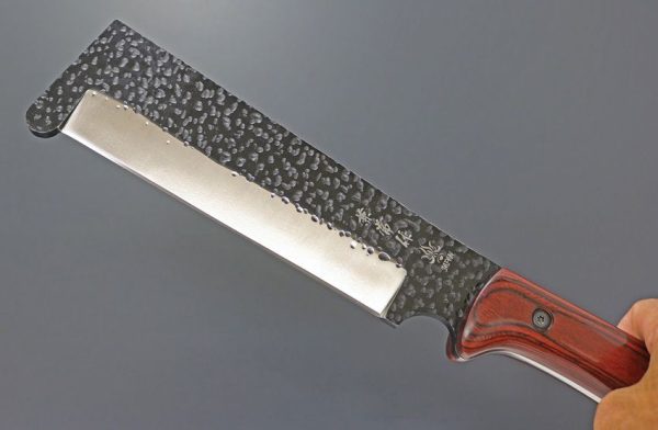Kanetsune Reazen Tou AUS-8 Hammer Etched Fixed Blade