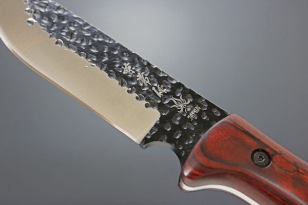 Kanetsune Enyou Tou AUS-8 Hammer Etched Fixed Blade