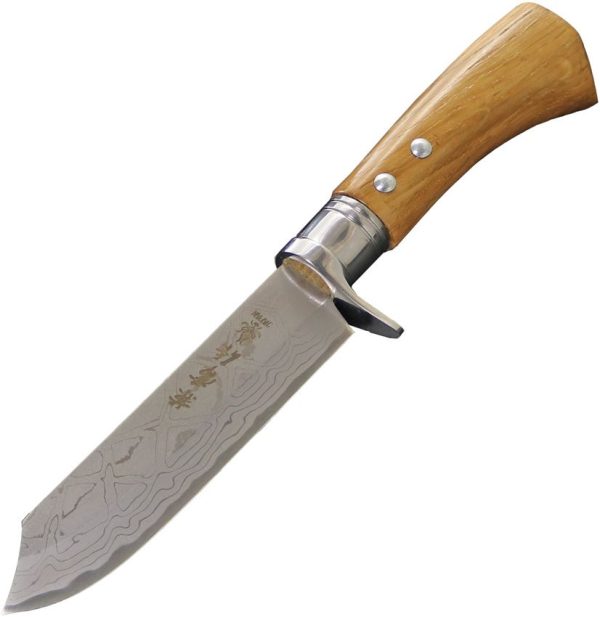 Kanetsune Shiro-One Damascus Fixed Blade - Metal Guard