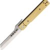 Kanetsune Brushed Brass Linerlock - Extended Tang Folder