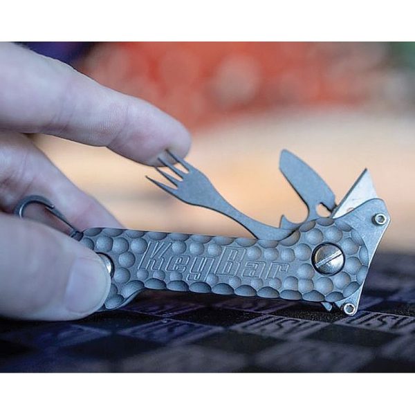 KeyBar Cratered Titanium Key Organizer EDC Multi-Tool