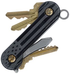 KeyBar Black Gray Flag Aluminum Pocket Clip
