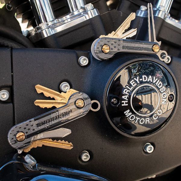 KeyBar Black Gray Flag Aluminum Pocket Clip
