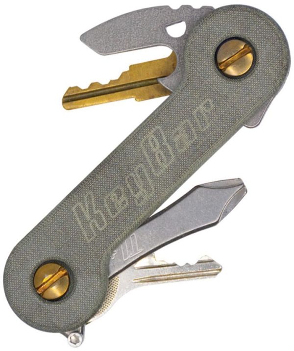 KeyBar Green Linen Micarta Key Organizer