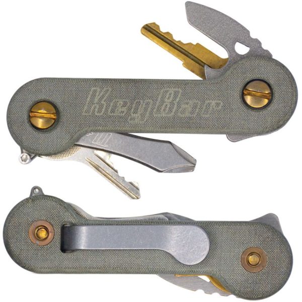 KeyBar Green Linen Micarta Key Organizer