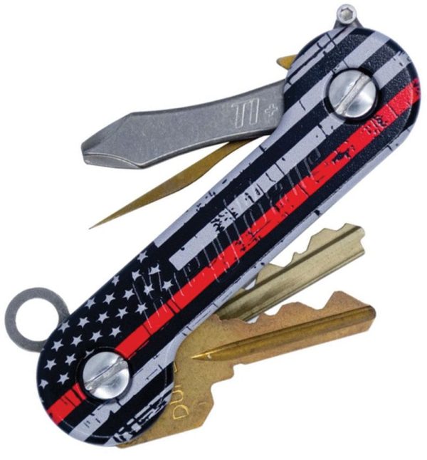 KeyBar Aluminum UV Thin Line Red Key Organizer