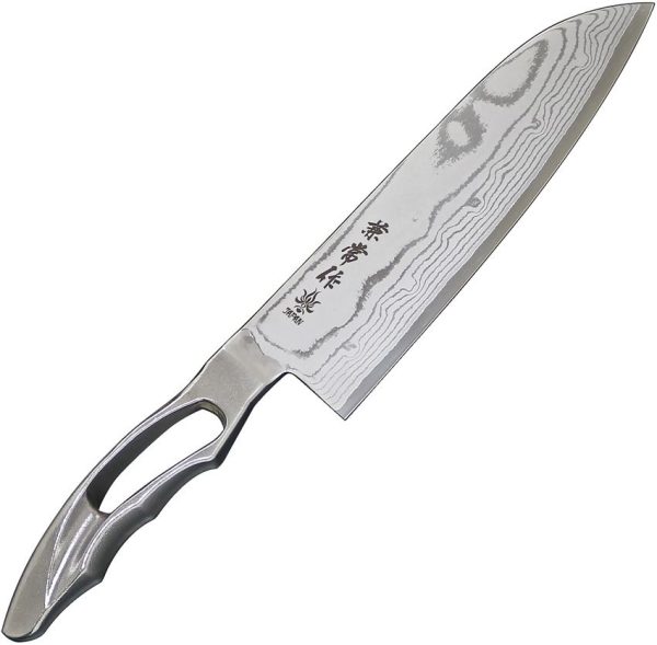 Kanetsune Santoku 170mm VG-10 Damascus Stainless Fixed Blade