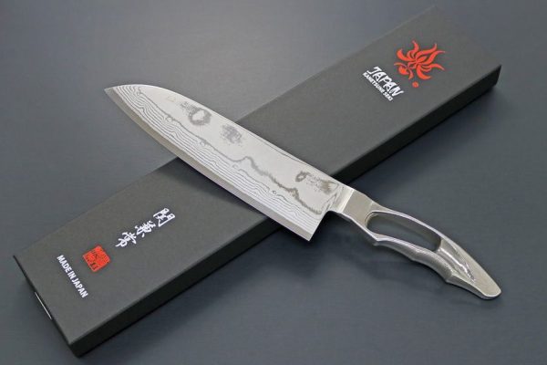 Kanetsune Santoku 170mm VG-10 Damascus Stainless Fixed Blade