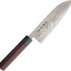 Kanetsune Santoku - 11 Layer Damascus, Red Sandalwood