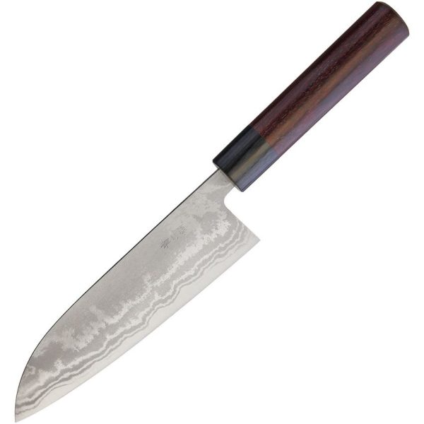 Kanetsune Santoku - 11 Layer Damascus, Red Sandalwood