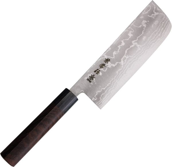 Kanetsune Nakiri - 11 Layer Damascus, Red Sandalwood